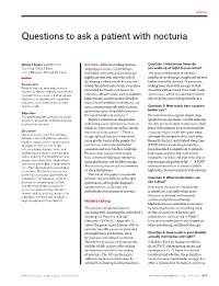 Questions to Ask a Patient with Nocturia