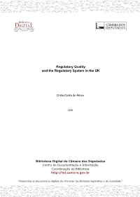 Regulatory System in the UK
