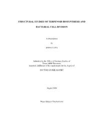 Structural Studies of Terpenoid Biosynthesis And