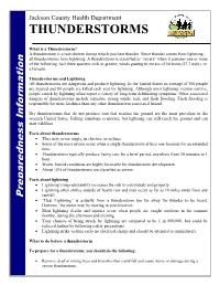 Thunderstorms Information
