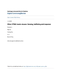 When STING Meets Viruses: Sensing, Trafficking Andesponse R