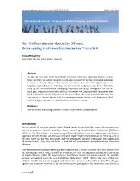 Determining Sentences for Australian Terrorists