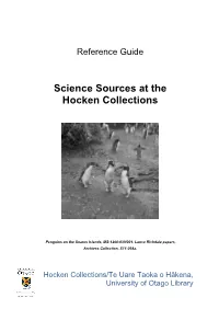 Science Sources at the Hocken Collections