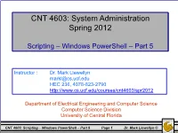 Scripting – Windows Powershell – Part 5