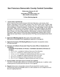 SF DCCC Feb. 72 Hours Notice