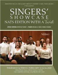 2019-2020 Music Department Singers Showcase Program PUB-2255 S20.Pdf (6.001Mb)
