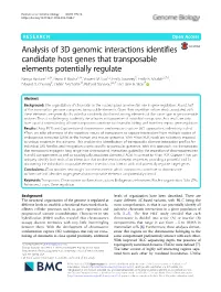 Analysis of 3D Genomic Interactions Identifies Candidate Host Genes That Transposable Elements Potentially Regulate Ramya Raviram1,2,3†, Pedro P