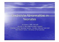 Electrolyte Abnormalities in Neonatesneonates