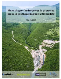 Financing for Hydropower in Protected Areas in Southeast Europe: 2018 Update