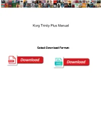 Korg Trinity Plus Manual