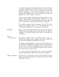 Minutes and Recommendations of the January