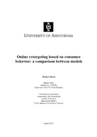 Online Retargeting Based on Consumer Behavior: a Comparison Between Models