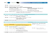 Prog Ogram / Ssaturday 16 / / / / / / /