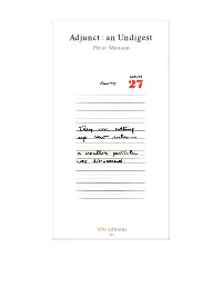 Adjunct: an Undigest Peter Manson