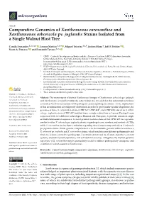 Comparative Genomics of Xanthomonas Euroxanthea and Xanthomonas Arboricola Pv