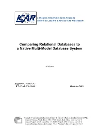 Comparing Relational Databases to a Native Multi-Model Database System