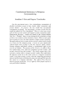 Constitutional Intolerance to Religious Gerrymandering.Pdf