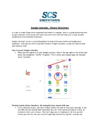Google Calendar - Parent Directions