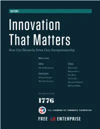 How City Networks Drive Civic Entrepreneurship REPORT