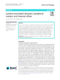 Lamina-Associated Domains: Peripheral Matters and Internal Affairs Nolwenn Briand1,2 and Philippe Collas1,2*