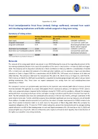 Pricol Limited(Erstwhile Pricol Pune Limited): Ratings Reaffirmed; Removed from Watch with Developing Implications and Stable Outlook Assigned on Long-Term Rating