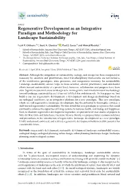 Regenerative Development As an Integrative Paradigm and Methodology for Landscape Sustainability