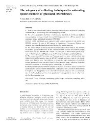 The Adequacy of Collecting Techniques for Estimating Species Richness Of