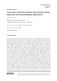 Toxins from Venomous Animals: Gene Cloning, Protein Expression and Biotechnological Applications
