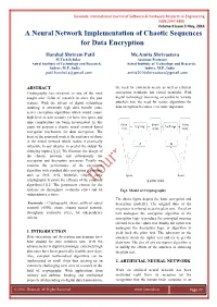 A Neural Network Implementation of Chaotic Sequences for Data Encryption