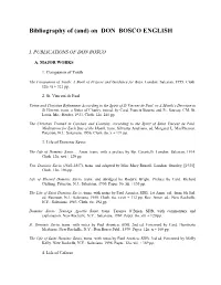 Bibliography of (And) on DON BOSCO ENGLISH