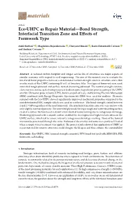Eco-UHPC As Repair Material—Bond Strength, Interfacial Transition Zone and Eﬀects of Formwork Type