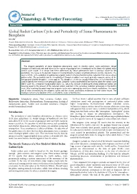 Global Redox Carbon Cycle and Periodicity of Some Phenomena In