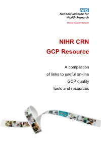 NIHR CRN GCP Resources Document