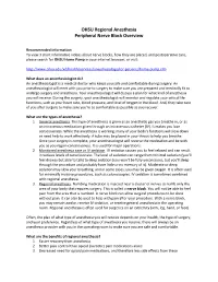 OHSU Regional Anesthesia Peripheral Nerve Block Overview