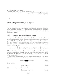 Path Integrals in Polymer Physics