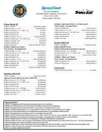 Spectator Event Schedule