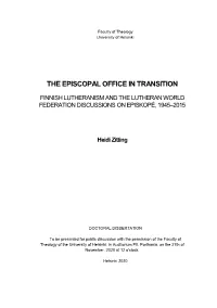 The Episcopal Office in Transition Finnish