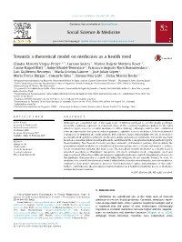 Towards a Theoretical Model on Medicines As a Health Need