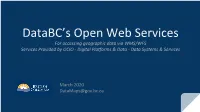Databc's Open Web Services