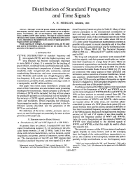 Distribution of Standard Frequency and Time Signals