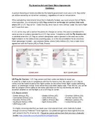 Fly America Act and Open Skies Agreements Guidance