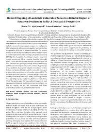 Hazard Mapping of Landslide Vulnerable Zones in a Rainfed Region of Southern Peninsular India- a Geospatial Perspective