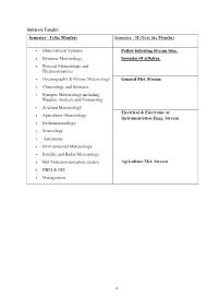 Observational Systems Dynamic Meteorology Physical Me