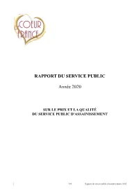 RAPPORT DU SERVICE PUBLIC Année 2020