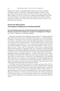 Session 4A: Open Session Consumption and Exposure in the Roman World