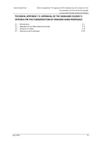 Technical Appendix 7.9: Appraisal of the Highland