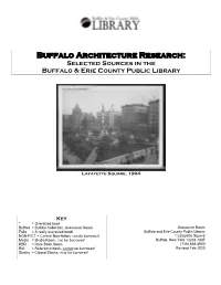Buffalo Architecture Research: Selected Sources in the Buffalo & Erie County Public Library
