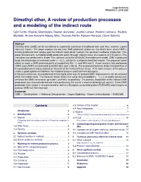 Dimethyl Ether, a Review of Production Processes and a Modeling of the Indirect Route
