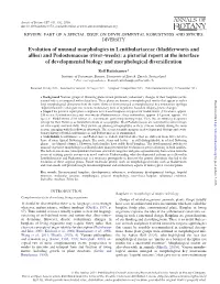 Evolution of Unusual Morphologies in Lentibulariaceae (Bladderworts and Allies) And