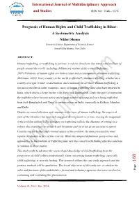 International Journal of Multidisciplinary Approach and Studies Prognosis of Human Rights and Child Trafficking in Bihar